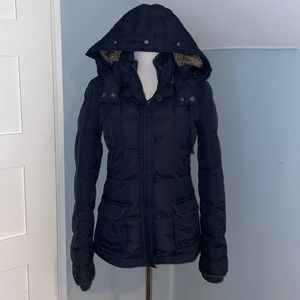 Abercrombie & Fitch Faux Fur Hood Puffer Jacket L
